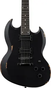 Электрогитара ESP LTD Volsung Ларс Фредриксен, накладка из черного дерева, изношенный черный сатин
