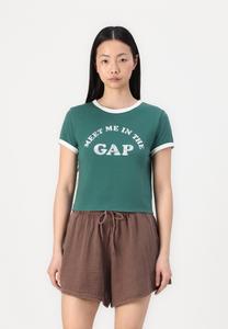 Футболка с принтом LOGO MEET ME CROP CREW GAP, зеленый