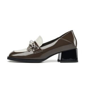 Лоферы женские KANGNAI, Dark Brown/White