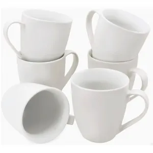 Кружки Retsch Arzberg, (набор, 6 шт., 6 шт.), большая кружка с ручкой размера XXL, приятной выпуклой формы, 6 шт., 500 мл, белый