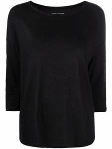 Топ с рукавами три четверти Majestic Filatures, черный