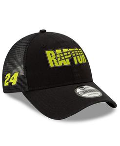 Мужская черная регулируемая шляпа William Byron Raptor 9FORTY A-Frame Trucker Snapback New Era
