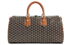 GOYARD Бостонская сумка Canvas с кожаными вставками, портативная сумка через плечо, средний размер, унисекс, коричневый
