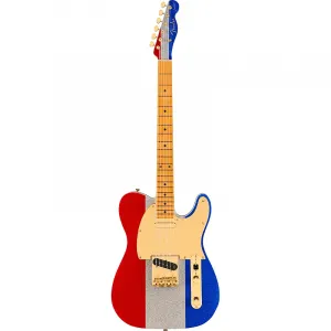 Электрогитара Fender Buck Owens Signature Telecaster - красная, серебристо-голубой блеск