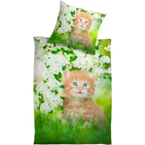 Постельное белье KiNZLER «Эйми», из хлопкового сатина, цвет bunt