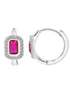 Adeliás Женские серьги - серьги-кольца на шарнирах из серебра 925 пробы с кубическим цирконием в серебре