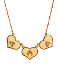 Эмалевое ожерелье-воротник в форме нескольких сердец 2028, multi