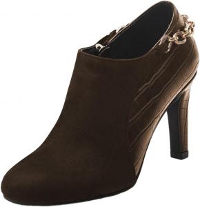 Женские ботильоны FOWT с круглыми носками, ремешком с цепочкой, массивным высоким каблуком, боковой молнией, стильные повседневные уличные туфли, размеры 4-16 US, Brown