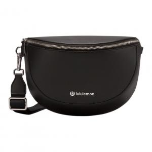 Lululemon Женская сумка через плечо из искусственной кожи черного цвета, Black