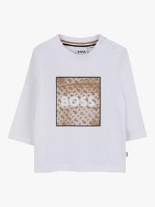 Детская футболка с длинным рукавом и логотипом из хлопкового материала HUGO BOSS