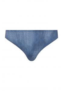 Мягкие эластичные трусики-стринги с анималистичным принтом Chantelle, синий