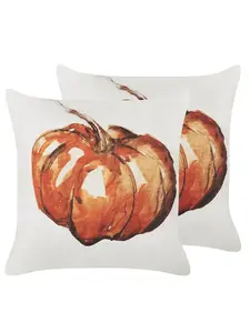 Декоративная подушка Beliani 2er Set Deko CURBITA, цвет beige/orange