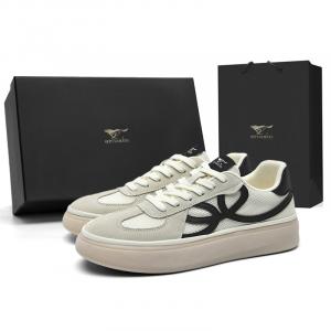 Низкие повседневные туфли мужские SEPTWOLVES, White Black (Standard Leather Shoe Size)