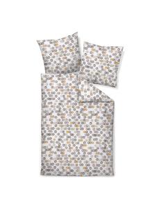 Постельное белье Davos 65176 greige в цвете охры серо-желтый Janine, 155 x 220 + 80 x 80 см