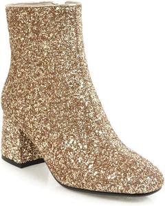 Женские ботильоны Elyffany с блестками, средней высоты каблук, на молнии, для вечеринок и выпускных, Gold