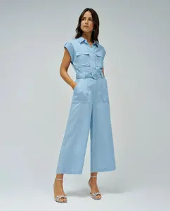 Женский комбинезон в светло-голубом дениме с поясом Salsa Jeans, синий