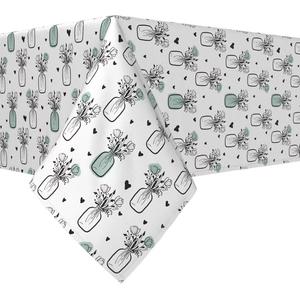 Прямоугольная скатерть, 100% полиэстер, 60х84", Букеты в банках