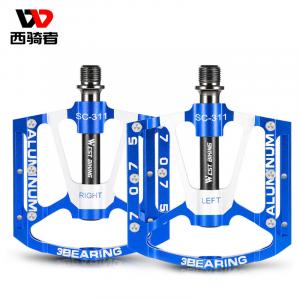 Велосипедные педали WestBiking из алюминиевого сплава универсальные с подшипниками, синий