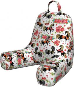 Наволочка для подушки для чтения Ambesonne Horses, абстрактный цветочный узор и винтажные силуэты пятнистых жеребцов, мягкая набивная наволочка для кровати, маленький размер, разноцветная., Multicolor