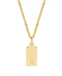 Кулон с инициалами в форме прямоугольника Мадлен Brook & York, gold-plated-r