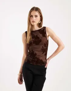 Топ без рукавов с вырезом и цветочным принтом ASOS DESIGN