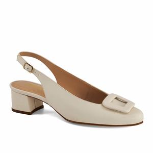 Туфли-лодочки Andrea Slingback на низком каблуке, бежевый
