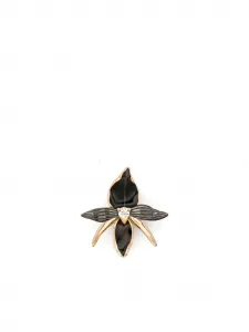 Серьги с черной орхидей и бриллиантами Shaun Leane