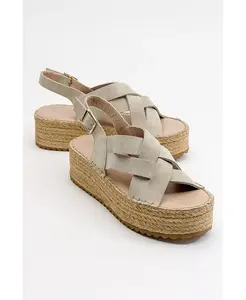 Сандалии на платформе Lontano из замши (женские) Forever & Always Shoes, коричневый/бежевый