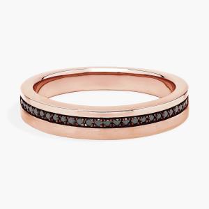 Мужское обручальное кольцо с черными бриллиантами Pavé Edge и черным родием из 14-каратного розового золота (1/6 карата) Blue Nile