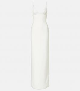 Свадебное платье с кружевной отделкой David Koma, белый