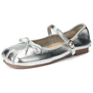 GOSO Женские туфли Мэри Джейн на массивном каблуке серебристые, цвет Silver