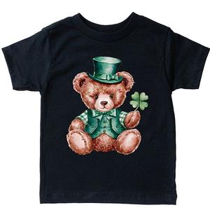 Футболка с принтом St Patrick's Bear Clover для малышей The Juniper Shop, Black