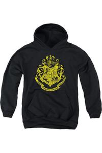 Детская толстовка с капюшоном Harry Potter и гербом Хогвартса Gildan, черный