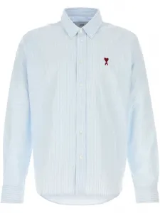 Полосатая рубашка с монограммой Ami De Coeur AMI Paris, синий