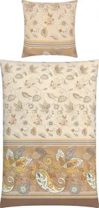 Постельное белье бежевое 1x 135x200 см + 1x 80x80 см REDBEST