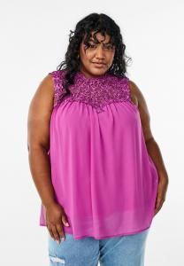 Блуза Zizzi ÄRMELLOSES PARTY HÄKELARBEIT, Vivid Viola/Lilac