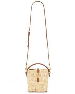 Мини Le 37 Сумка-ведро Saint Laurent, Natural & Brick