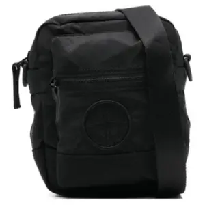 STONE ISLAND Нейлоновая мужская сумка через плечо черная