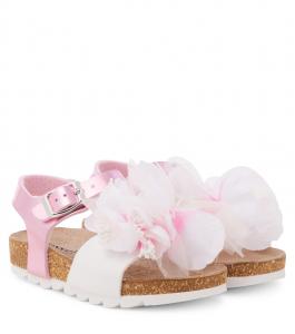 Сандалии с цветочной аппликацией Monnalisa, Rosa Fairytale