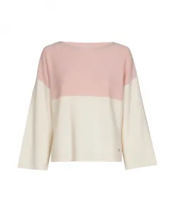 Полосатый свитер из шерсти и кашемира Marie Mãro, розовый