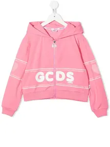 Худи на молнии с логотипом Gcds Kids, розовый