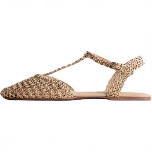 ZARA Скользостойкие износостойкие низкие детские сандалии gold kids