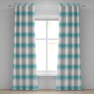 Занавеска с абстрактными люверсами Ambesonne, бирюзовый / белый