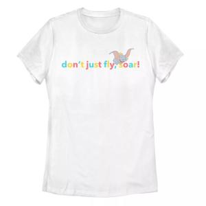 Детская футболка Disney Dumbo Don't Just Fly Soar с типографским рисунком Licensed Character, белый