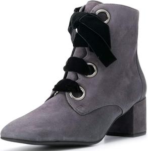 Женские ботинки YDN с круглым носком, шнуровкой, низким каблуком, замшевые, с боковой молнией, удобные для прогулок, Grey
