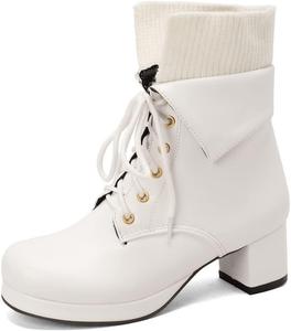 Женские ботильоны MIOKE с круглым носком, праздничного стиля, на щиколотку, с пряжкой и шнуровкой, с низким каблуком, в стиле милитари и вестерн, короткие челси, White-Velvet Lined