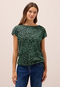 Футболка Cecil MIT RAFFUNG, Grün/Dark Green