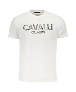 Футболка с фирменным логотипом Cavalli Class, белый