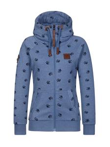 Naketano Толстовка с капюшоном Brazzo 20, синий меланж, с принтом в виде собак