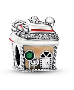 Праздничный имбирный домик с фианитами Pandora, multicolor
